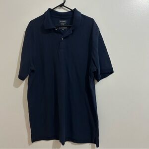 L.L.Bean Traditional Fit Men's Blue Short Sleeve Polo Shirt size Large Tall